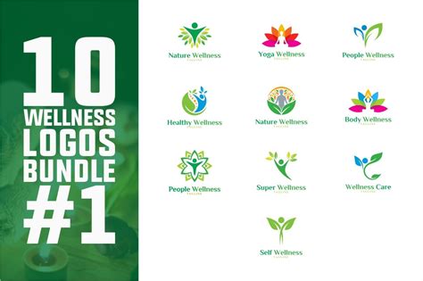 wellness logo bundle  logo templates creative market