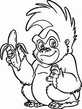 Banana Bestcoloringpagesforkids Turk Monkey sketch template