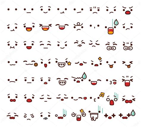 Collection Of Cute Lovely Emoticon Emoji Doodle Cartoon