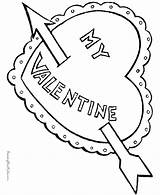 Valentine Coloring Pages Hearts Printable Print Heart Valentines Color Happy Cupid Big Printing Help Arrow sketch template