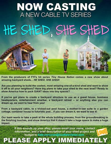 he shed she shed casting call woodhaven log and lumber