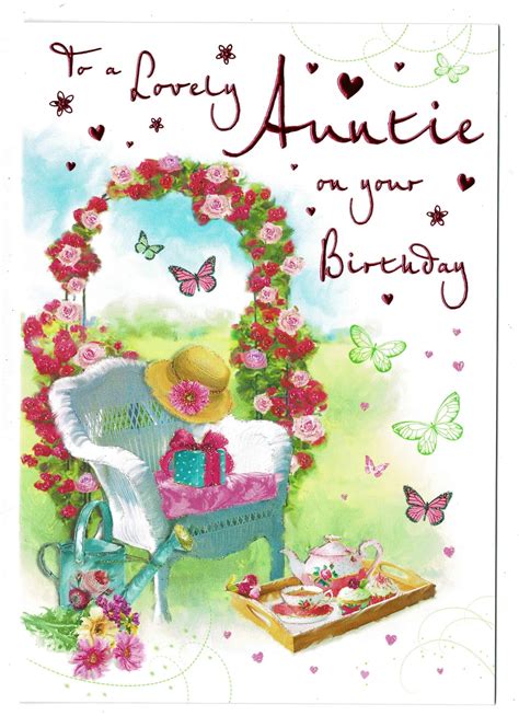 Auntie Birthday Card To A Lovely Auntie On Your Birthday With Love