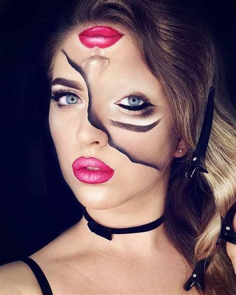 split face halloween makeup halloween costume  stylevore