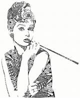 Hepburn Zentangle sketch template
