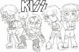 Kiss Band Coloring Pages Rock Drawing Metal Chibis Color Printable Logo Getdrawings Deviantart Sketch Getcolorings Template sketch template