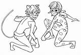 Coloring Miraculous Ladybug Pages Cat Noir Tales Popular sketch template