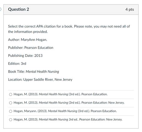 solved   question   pts select  correct  citation