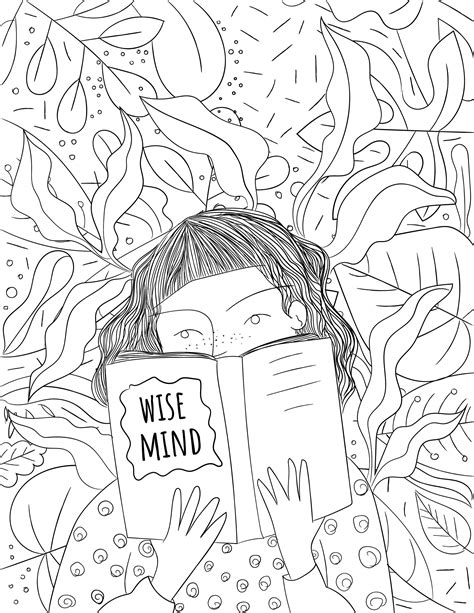 wise mind coloring sheet dbt instant  etsy