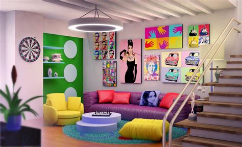 colorful  fancy living room designs