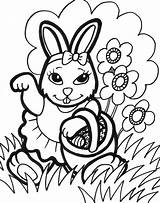 Coloring Bunny Easter Pages Girl Printable Sponsored Links sketch template