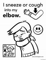 Cough Elbow Sneeze Coude Tousse Coughing Sneezing Activities sketch template