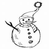 Snowman Christmas Sketch Element Snow sketch template
