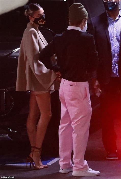 Justin Bieber Cuts A Preppy Look In Pink Slacks As He Takes Wife Hailey