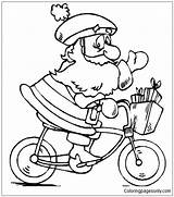 Santa Christmas Riding Coloring Claus Prepare Bicycle Pages Color Printable Getcolorings sketch template