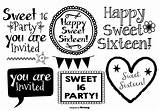 Sweet 16 Coloring Birthday Pages Template Sketch sketch template