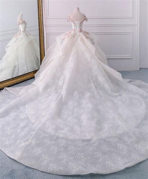 white sweetheart  shoulder lace long prom dress white evening dress   wedding