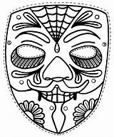 Coloring Dead Pages Printable Mask Adult sketch template
