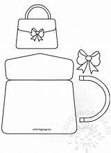 Template Handbag Card Craft Mother Mothers Coloring sketch template