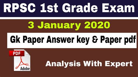 rpsc st grade gk exam paper  january  analysis st grade paper