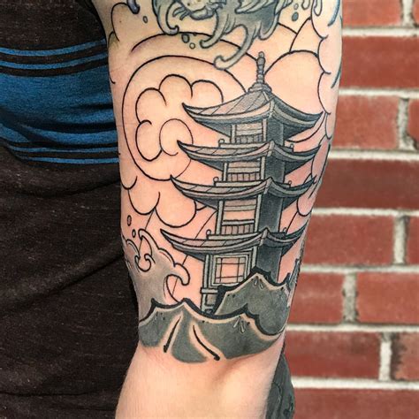 Pagoda Tattoo For Kylesamoisette To Add To The Japanese