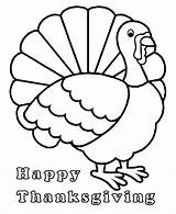 Thanksgiving Coloring Turkey Sheets Outline Simple Pages Kids Color Printable Easy Happy Sheet sketch template