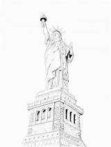 Liberty Estatua Libertad Freiheit Pintarcolorear sketch template