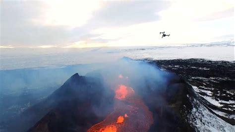 gma flies drone  erupting volcano  youtube