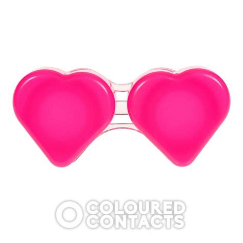 colored contacts compact case pink heart contact lens case