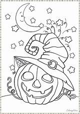 Halloween Coloring Pages Kids Printable Book Funny Sheets Color Scary Adult Characters Books sketch template
