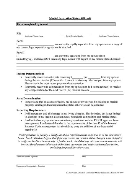 nys separation agreement template  template