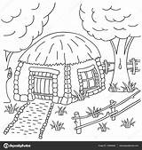 Coloring Rural Village House Designlooter Fence Grass Adults Trees Draw Behind Landscape Children Hand Book 3kb 1700px 1600 sketch template