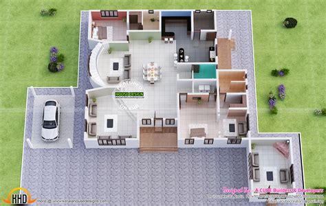 widely spread luxury house kerala home design  floor plans  houses