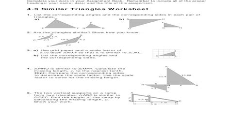 Similar And Congruent Triangles Pdf Similar Triangles