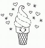 Ice Cream Coloring Pages Cute Kids Printable sketch template