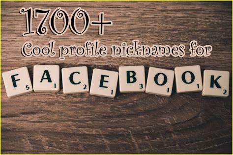 1700 Cool Profile Nicknames For Facebook