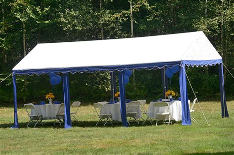 party tent  leg galvanized steel frame bluewhite cover shelters   england