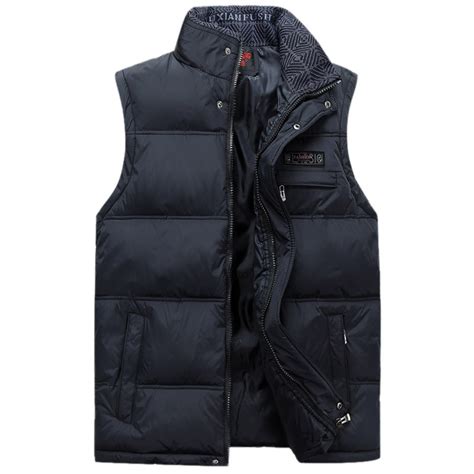 mens sleeveless vest jackets winter casual coats male  size xl warm military jacket