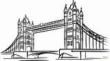 Coloring Pages Bridge London Tower Drawing Printable sketch template