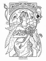 Coloring Pages Fairy Gothic Fairies Adult Printable House Nouveau Mystical Mermaid Anime Fantasy Book Elf Color Elves Getcolorings Mythical Fée sketch template