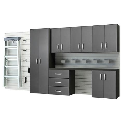 flow wall modular wall mounted garage cabinet storage set  workstationaccessories  white