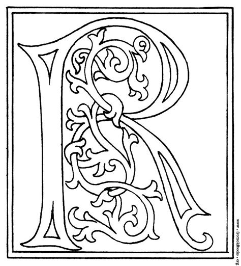 illuminated alphabet coloring pages  getcoloringscom