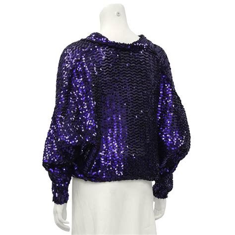 1960 s purple sequin blouson top at 1stdibs