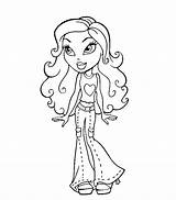 Bratz Coloring Pages Filminspector Characters Main Hair Princess sketch template