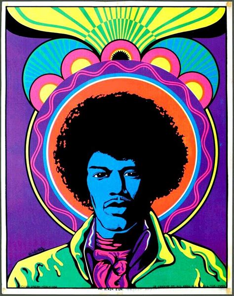 Jimi Hendrix Poster Psychedelic Poster Poster Art Black Light Posters