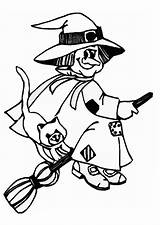 Witch Cartoon Witches Coloring Pages Library Clipart Halloween Printable sketch template