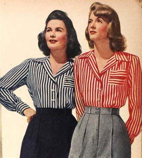 1940s blouses shirts knit tops styles fashion history
