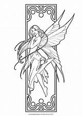 Fairies Colouring Bookmarks sketch template