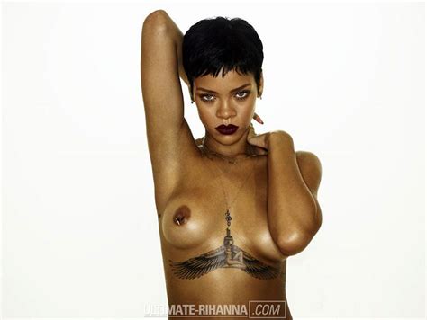 rihanna topless for ‘unapologetic album — perfect pierced tits