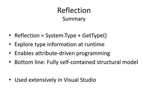 reflection overview powerpoint    id