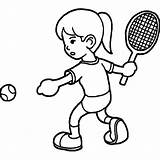 Tennis Colouring Coloring Pages Drawing Playing Clipart Badminton Court Sport Man Girl Sports Getdrawings Ace Kuredu Looking 塗り絵 Choose Board sketch template